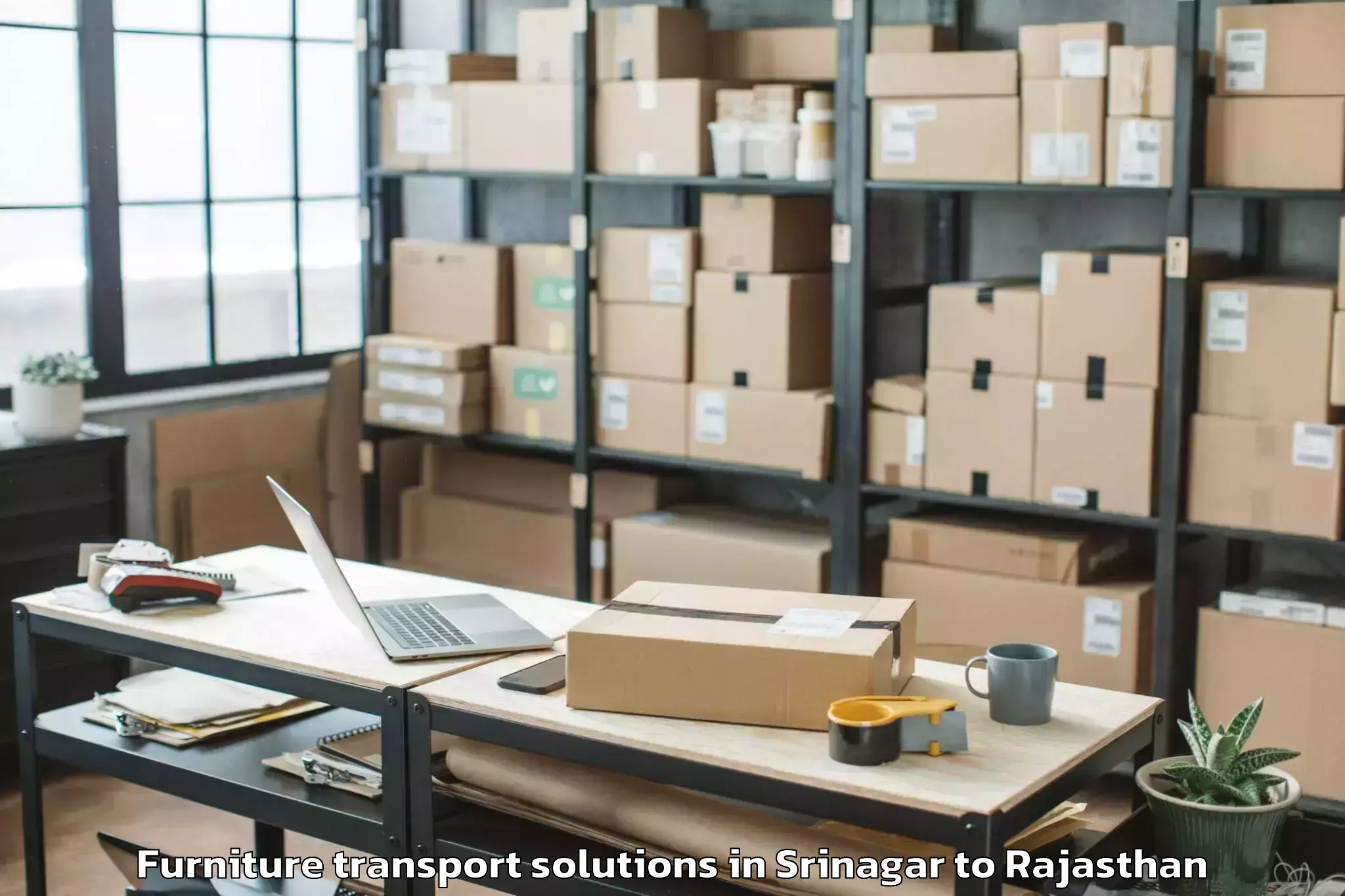 Expert Srinagar to Anupgarh Furniture Transport Solutions